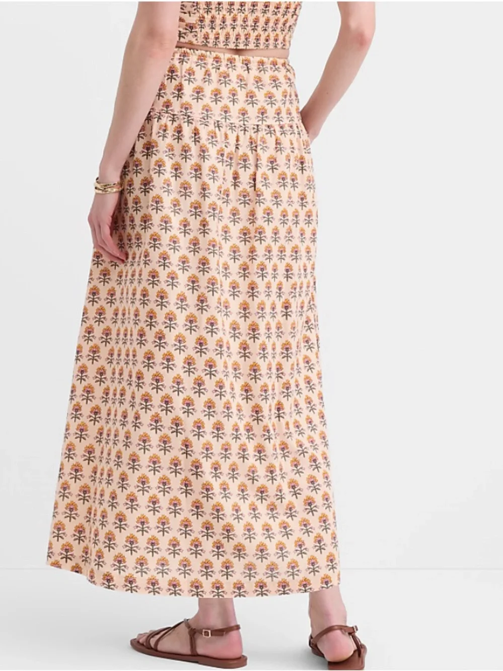LOFT beach 2026 Linen Blend Floral Maxi Skirt Size: L Retro - Picture 1 of 8